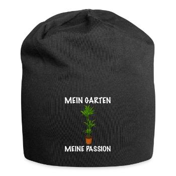 Mein Garten meine Passion Gärtner - Jersey-Beanie - Schwarz - Vorne