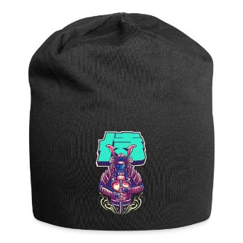 Cyborg Samurai Bushido-Krieger Cyber-Ästhetik - Jersey-Beanie - Schwarz - Vorne