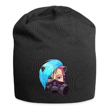 Cyborg Anime Girl Japanese Cyber Aesthetics - Jersey Beanie - black - Front