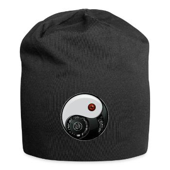 Cyborg Ying Yang Yin Yang Cyber Aesthetics - Jersey Beanie - black - Front