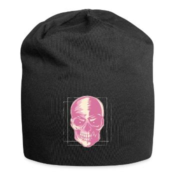 Dänische Pastell-Ästhetik Gothic Totenkopf Goth - Jersey-Beanie - Schwarz - Vorne