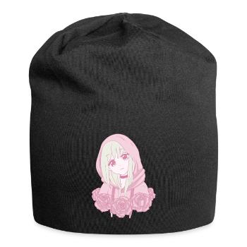 Danish Pastel Aesthetic Sad Anime Girl R - Jersey Beanie - black - Front