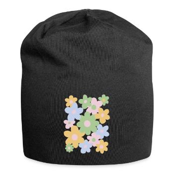 Danish flowers in pastel aesthetics - Jersey Beanie - black - Front