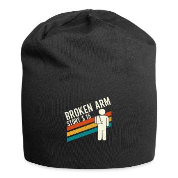 Gebrochener Arm Spruch - Ambruch Fraktur Gipsarm - Jersey-Beanie - Schwarz - Vorne