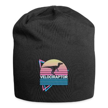 Velociraptor Dinosaure Rétro - Bonnet en jersey - noir - Devant