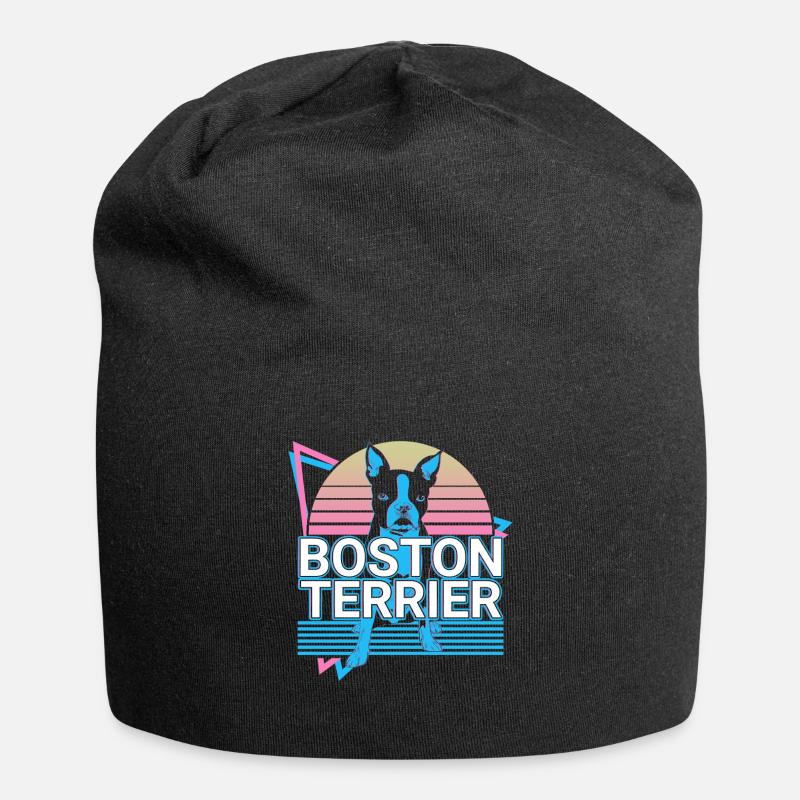Boston Terrier Retro - Jersey-Beanie - Schwarz
