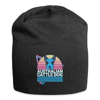 Chien de bétail australien Retro - Bonnet en jersey - noir - Devant