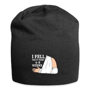 Gebrochener Arm Spruch - Fraktur Gipsarm - Jersey-Beanie - Schwarz - Vorne