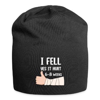 Gebrochener Arm Spruch - Fraktur Gipsarm - Jersey-Beanie - Schwarz - Vorne