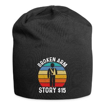Gebrochener Arm Spruch - Ambruch Fraktur Gipsarm - Jersey-Beanie - Schwarz - Vorne
