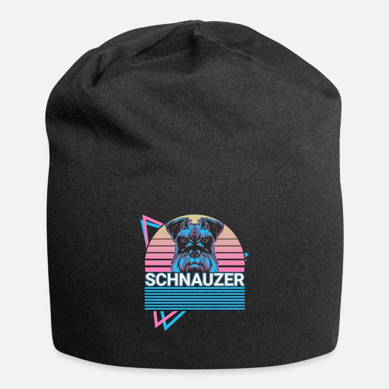 Schnauzer Retro - Jersey-Beanie - Schwarz
