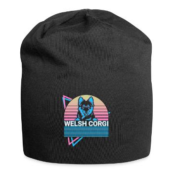 Welsh Corgi Retro - Bonnet en jersey - noir - Devant