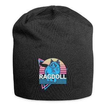 Ragdoll Katze Retro - Jersey-Beanie - Schwarz - Vorne