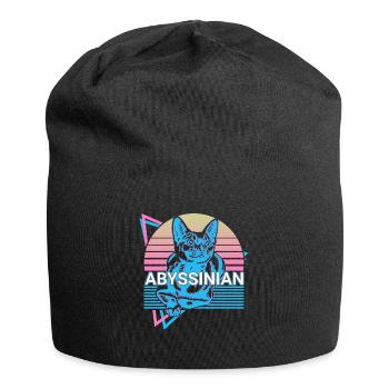 Abessinier Katze Retro - Jersey-Beanie - Schwarz - Vorne