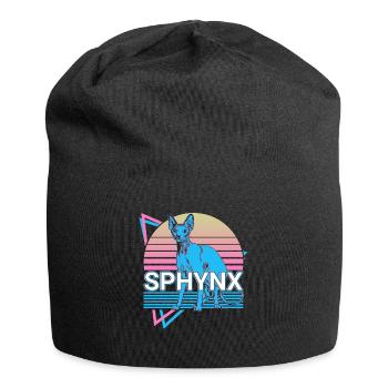 Sphynx Katze Retro - Jersey-Beanie - Schwarz - Vorne