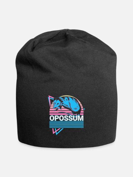 Opossum Retro - Jersey-Beanie - Schwarz
