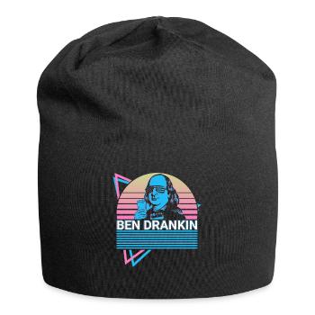Ben Drankin Funny Benjamin Franklin July 4 - Jersey Beanie - black - Front