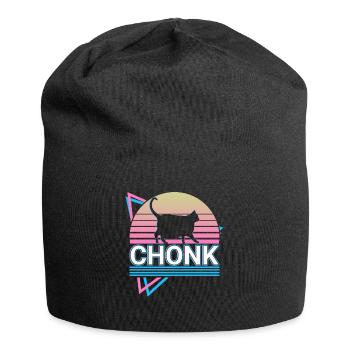 Chonk Cat Retro - Jersey Beanie - black - Front