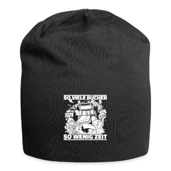 Bücherwurm Leseratte Buch Lesen - Jersey-Beanie - Schwarz - Vorne
