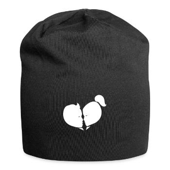 Coeur Amour Connexion Romantique - Bonnet en jersey - noir - Devant