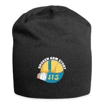 Gebrochener Arm Spruch - Fraktur Gipsarm - Jersey-Beanie - Schwarz - Vorne