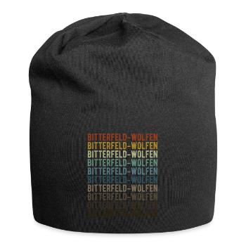 Bitterfeld-Wolfen Stadt Retro Vintage - Jersey-Beanie - Schwarz - Vorne