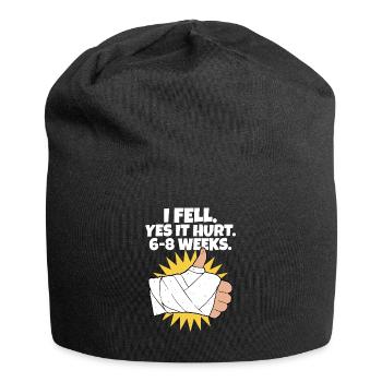 Gebrochener Arm Spruch - Arm Fraktur Gipsarm - Jersey-Beanie - Schwarz - Vorne