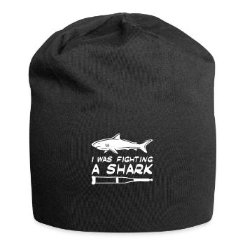 Gebrochenes Bein Spruch - Fraktur Gipsbein - Jersey-Beanie - Schwarz - Vorne