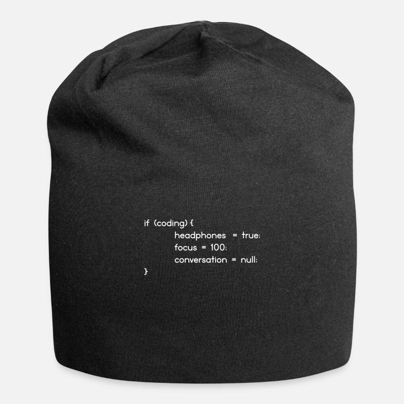 Headphones, encoders, programmers coding - Jersey Beanie - black