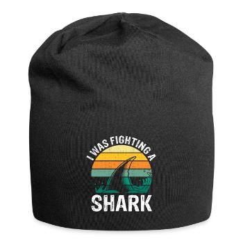 Gebrochenes Bein Spruch - Fraktur Gipsbein - Jersey-Beanie - Schwarz - Vorne
