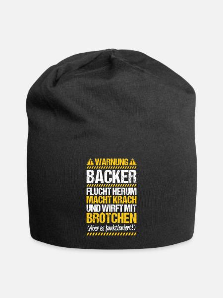 Bäcker Backen Bäckerin Bäckerei Baker Baking - Jersey-Beanie - Schwarz