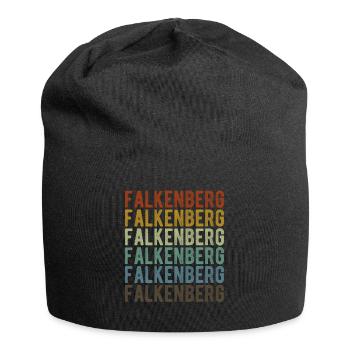 Falkenberg Stadt Retro Vintage - Jersey-Beanie - Schwarz - Vorne