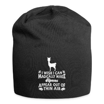 Alpaka - Jersey-Beanie - Schwarz - Vorne