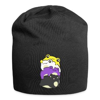Gay Pride Kawaii Frog Bunch Rainbow - Jersey Beanie - black - Front