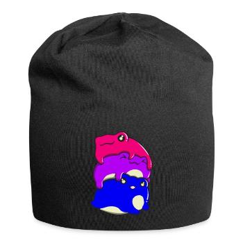 Fierté bisexuelle Grenouille Pile Bisexuel Drapeau B - Bonnet en jersey - noir - Devant