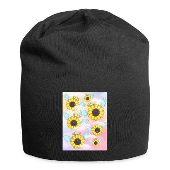 Angelcore Aesthetic Sunflower Angel - Jersey Beanie - black - Front