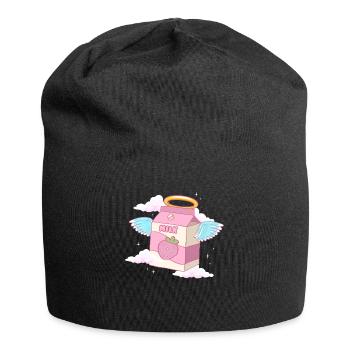 Angelcore Aesthetic Kawaii Erdbeer-Milch-Engel - Jersey-Beanie - Schwarz - Vorne