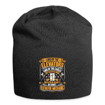 Aufzugsmonteur Aufzugsmechaniker Elevator Mechanic - Jersey-Beanie - Schwarz - Vorne