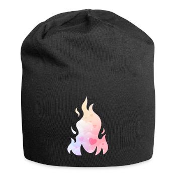 Angelcore Ästhetisches Feuer Flamme Herzen - Jersey-Beanie - Schwarz - Vorne