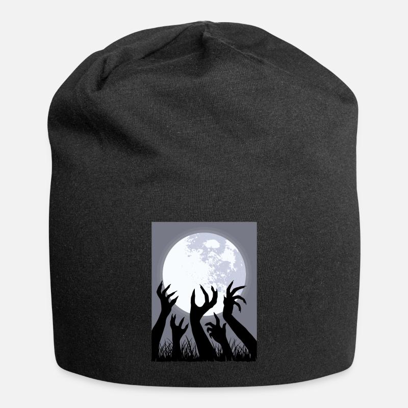 Zombiecore Esthétique Zombie Pleine Lune - Bonnet en jersey - noir