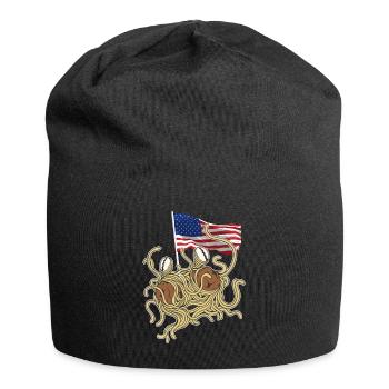 Flying Spaghetti Monster American Flag U - Jersey Beanie - black - Front