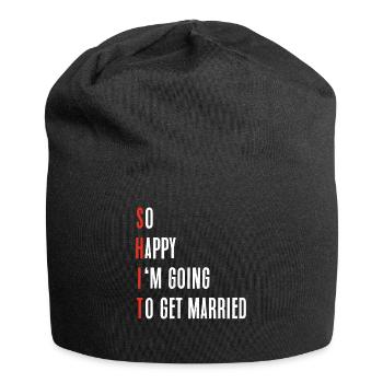 Tellement heureuse que je vais me marier - Bonnet en jersey - noir - Devant