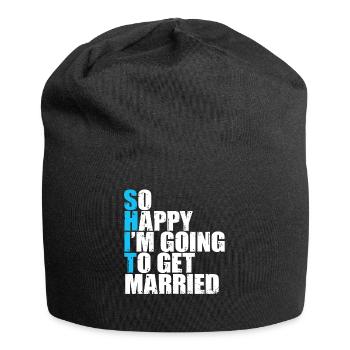 Tellement heureuse que je vais me marier - Bonnet en jersey - noir - Devant