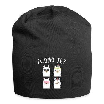 Como Te Lamas, Lama - Jersey-Beanie - Schwarz - Vorne