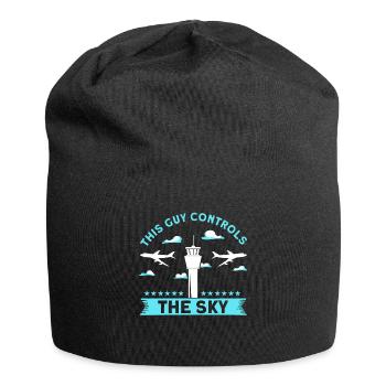 Luftverkehrskontrolle Flughafen Geschenk - Jersey-Beanie - Schwarz - Vorne