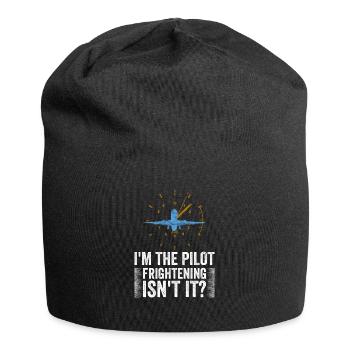 Pilot Flugkapitän Spruch Flugzeug Fliegen - Jersey-Beanie - Schwarz - Vorne