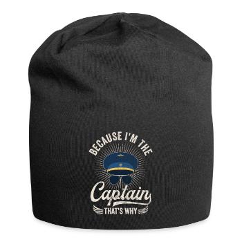 Weil ich der Kapitän bin Pilot Flugkapitän Flieger - Jersey-Beanie - Schwarz - Vorne