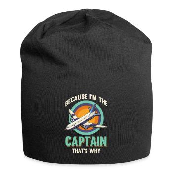 Weil ich der Kapitän bin Pilot Flugkapitän Flieger - Jersey-Beanie - Schwarz - Vorne