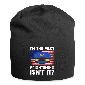 Ich Bin Pilot - Flugkaptiän Passagierflugzeug - Jersey-Beanie - Schwarz - Vorne
