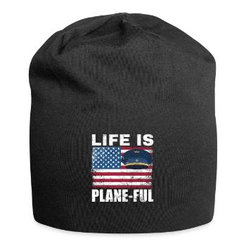 Airline Pilot Aviation Captain Jumbo Jet - Jersey Beanie - black - Front